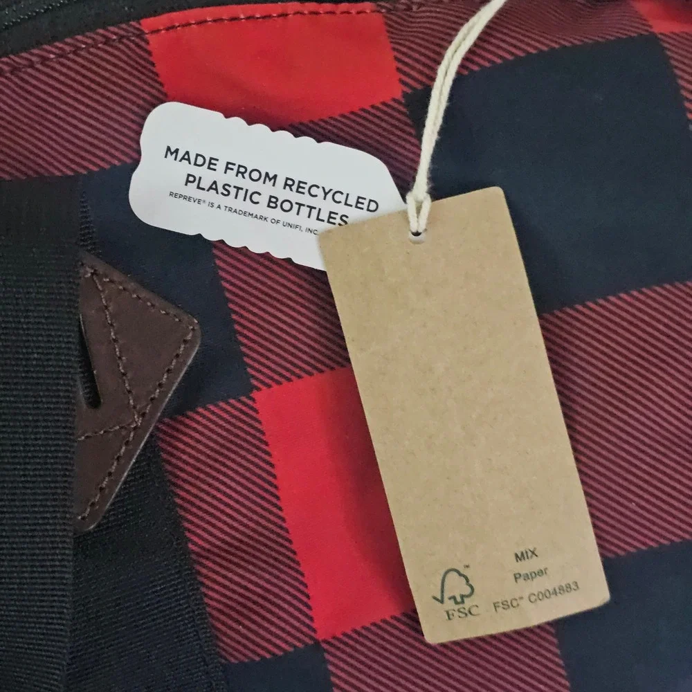 Polo Ralph Lauren‎ Buffalo Plaid Duffel Red Black Recycled REPREVE 405807135001